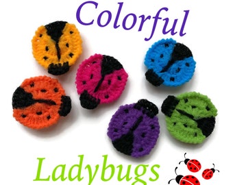 Ladybug Pot Scrubbers- 2 Through 6 Ladybug Dish Scrubbies - Six Colors to Choose From - Housewarming - Ladybug Decor