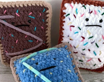 Crochet Poptart - Poptart Plushie - Huggable Pastries