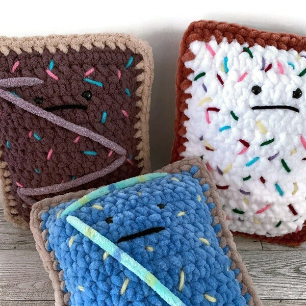 Crochet Poptart - Poptart Plushie - Huggable Pastries