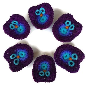 Owl Dish Scrubbies, 1 Through 4 Purple Crochet Scrubbie, Kitchen Dish Scrubber, Pot Scrubber, Handmade Scrubber, Kitchen Scrubbie, Gift image 2