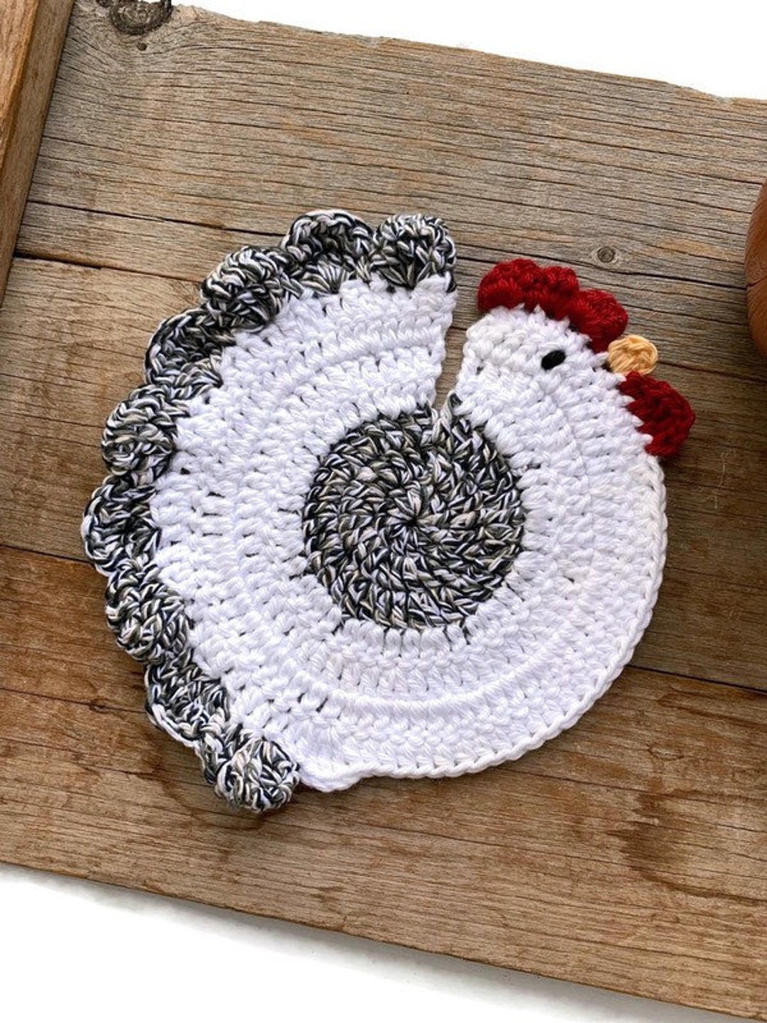 Chicken Mug Rug Crochet Chicken Hot Pad Chicken Table Etsy