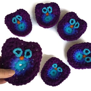 Owl Dish Scrubbies, 1 Through 4 Purple Crochet Scrubbie, Kitchen Dish Scrubber, Pot Scrubber, Handmade Scrubber, Kitchen Scrubbie, Gift image 4