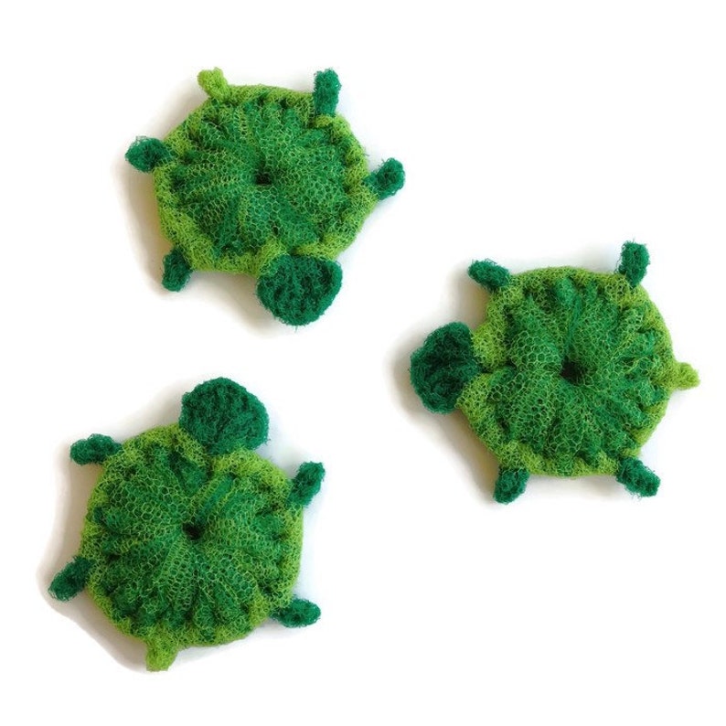 Turtle Scrubbies Housewarming Gift Gift for Him or Her 3 to 6 Nylon Netting Baby Turtle Dish Scrubbies Double-Layered and Super Durable