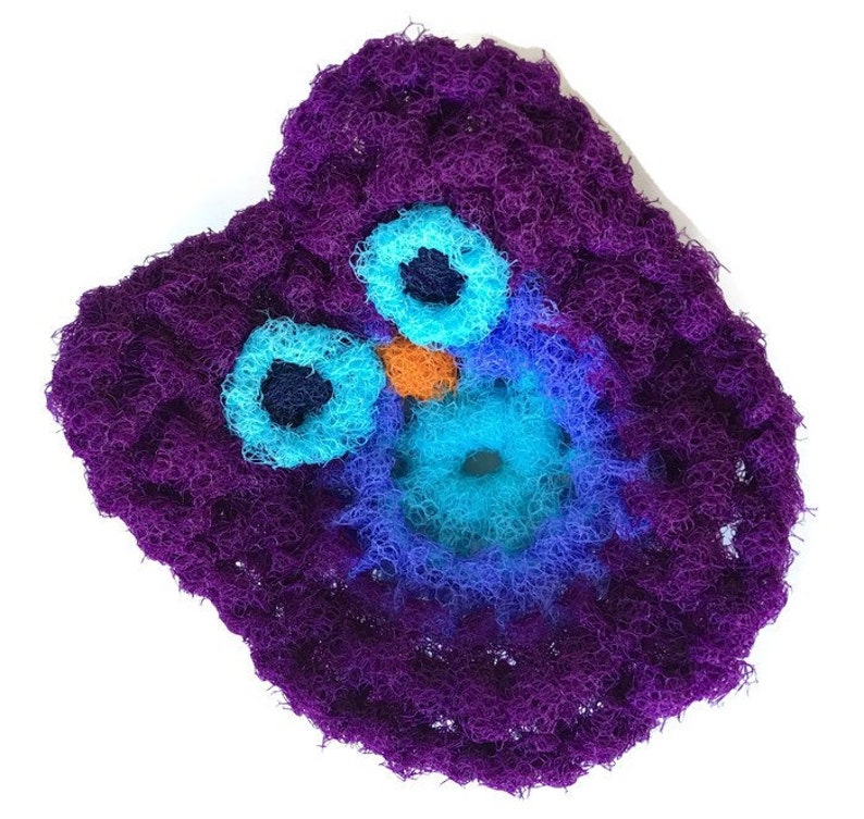 Owl Dish Scrubbies, 1 Through 4 Purple Crochet Scrubbie, Kitchen Dish Scrubber, Pot Scrubber, Handmade Scrubber, Kitchen Scrubbie, Gift image 1