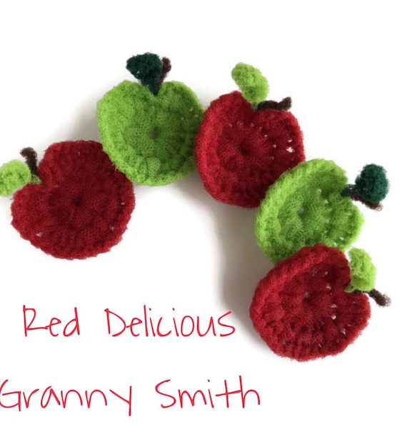 Apple Kitchen Scrubbies, Choose 2 Through 8 and Red or Green Autumn Scrubbies, Pot Scrubbers
