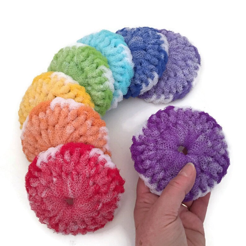 Set of 2 Through 8 Large Kitchen Scrubbies Nylon Dish Scrubbies Pot