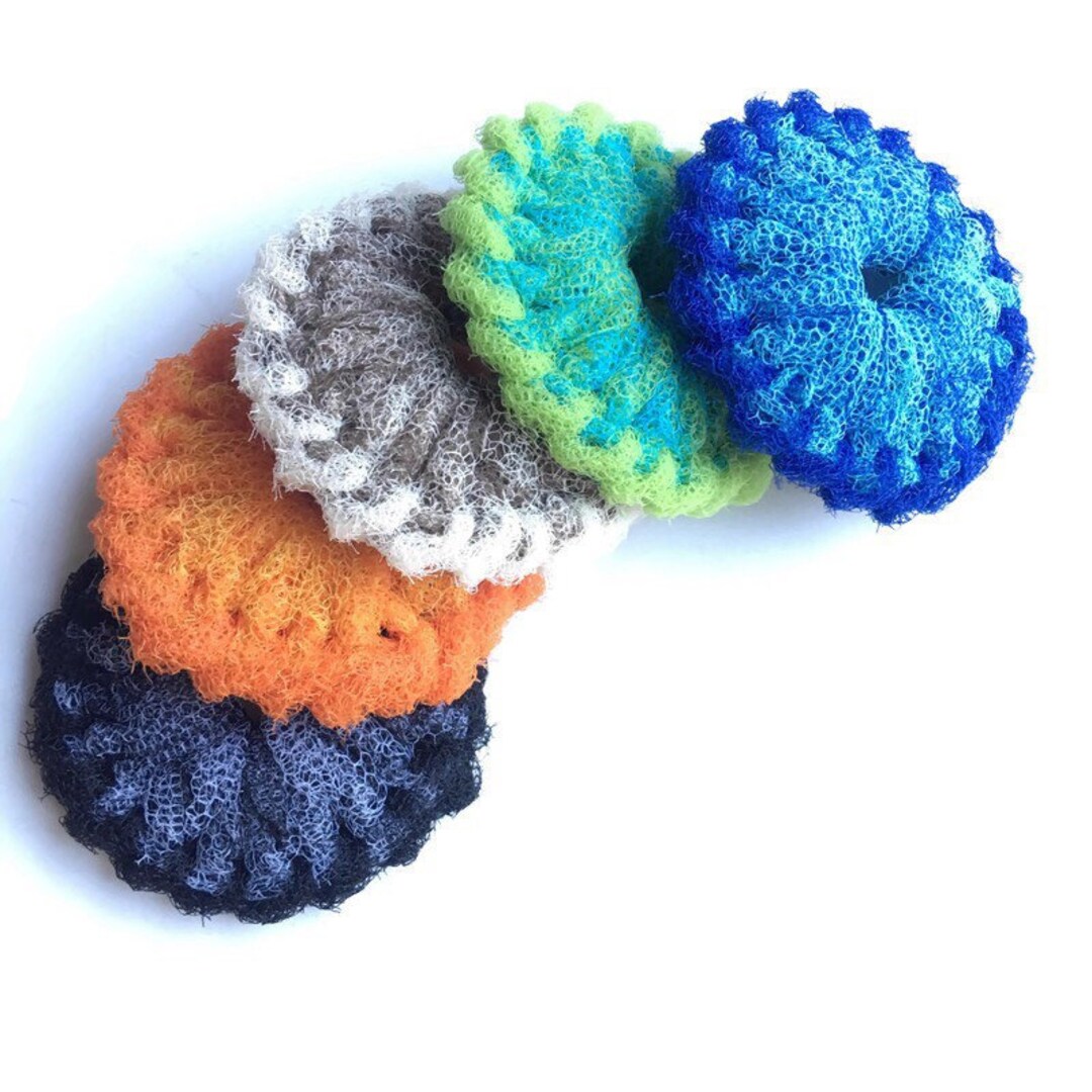 Nylon Pot Scrubbies - Set of 5 Mini - Reusable Kitchen Scrubbies ...