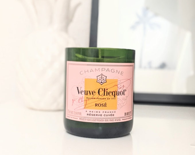 Rose Veuve Clicquot Luxury Gift Champagne Candle Recycled Soy Wax Gift