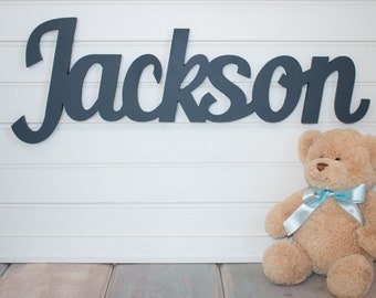 Wood name sign, Personalized nursery name, baby name, custom nursery decor, custom name plaque, personalized boys room, above a crib