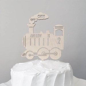 Choo Choo I'm Two, Train Cake topper, wooden train topper, train birthday party, train baby shower, vintage train party, locomotive party
