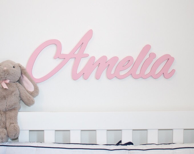 Girls name sign Baby Name Plaque Large PAINTED Personalized nursery name baby wall hanging nursery decor wooden wall art, above a crib