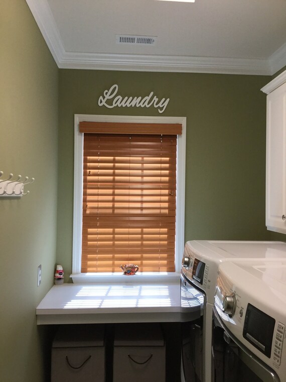 Laundry Room Wood Sign Carved Laundry Sign Laundry Room Accessories Laundry Room Wall Art Script Laundry Sign Wood Letters