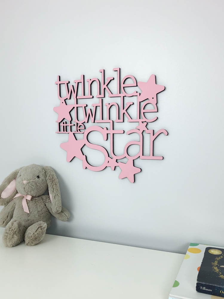 Twinkle Twinkle Little Star wood sign | personalized baby nursery | kids  bedroom | wooden stars | words wall art work | twinkle wall decor