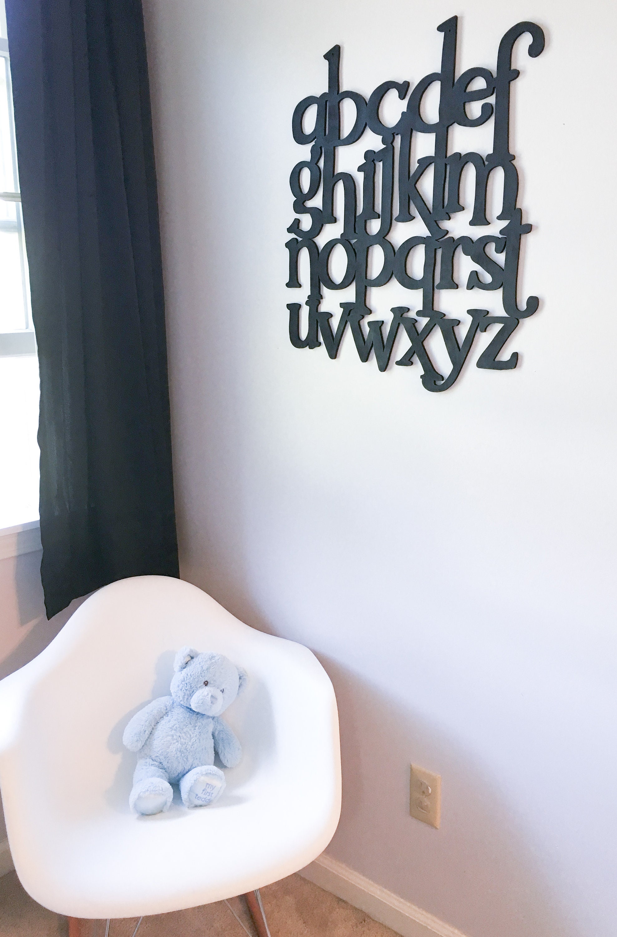 Wood Alphabet Sign Nursery Decor Abcs Modern Baby Nursery - Etsy