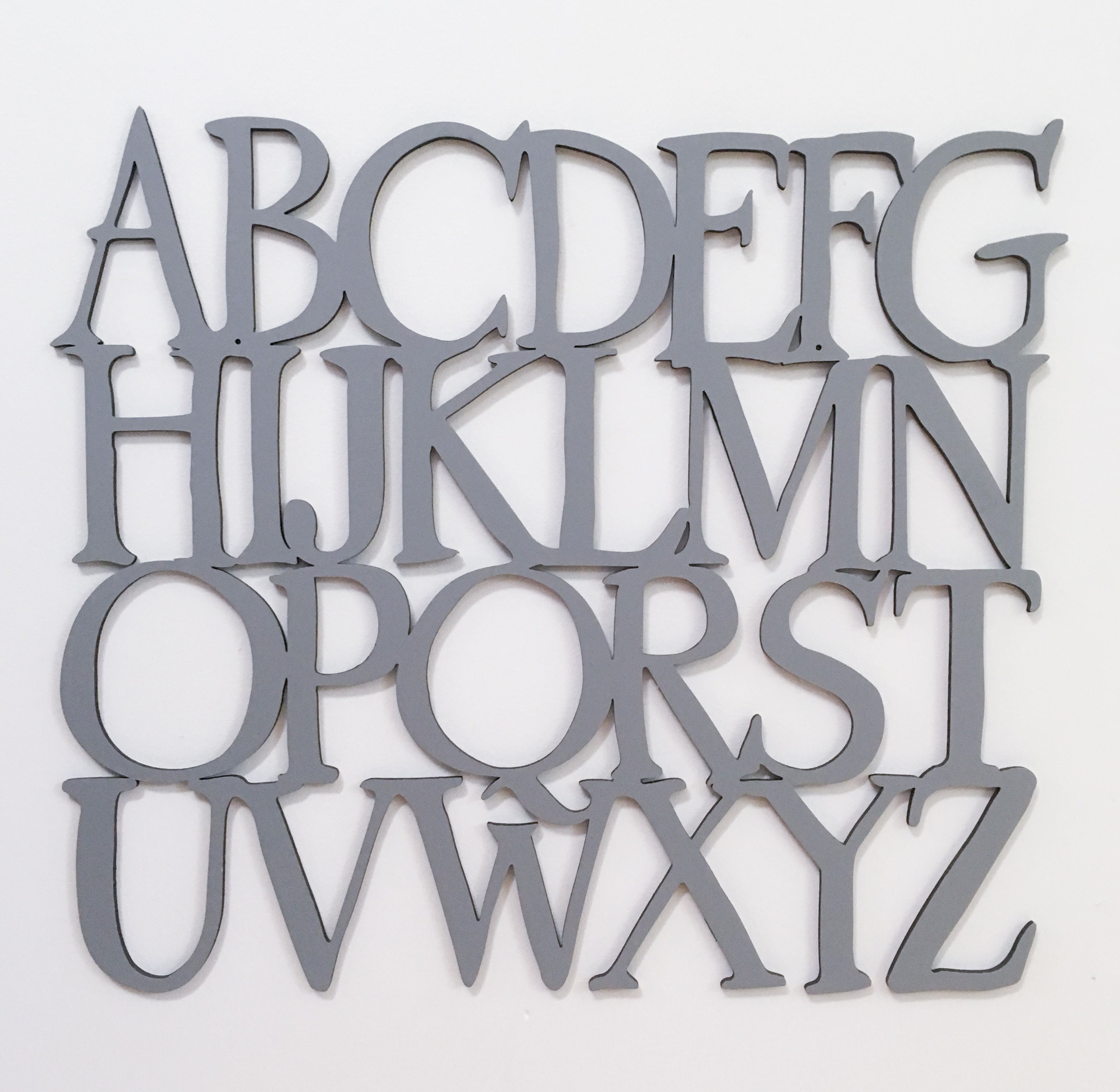 Wood Alphabet sign Uppercase letters wooden Alphabet Etsy