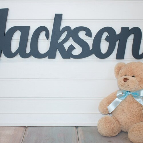UNPAINTED Nursery Name Sign Crib Wall Decor Script Name Etsy