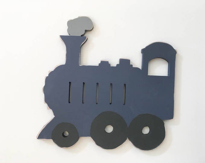 Wooden train cutout shape transportation theme kids room or party decor children's wall decor