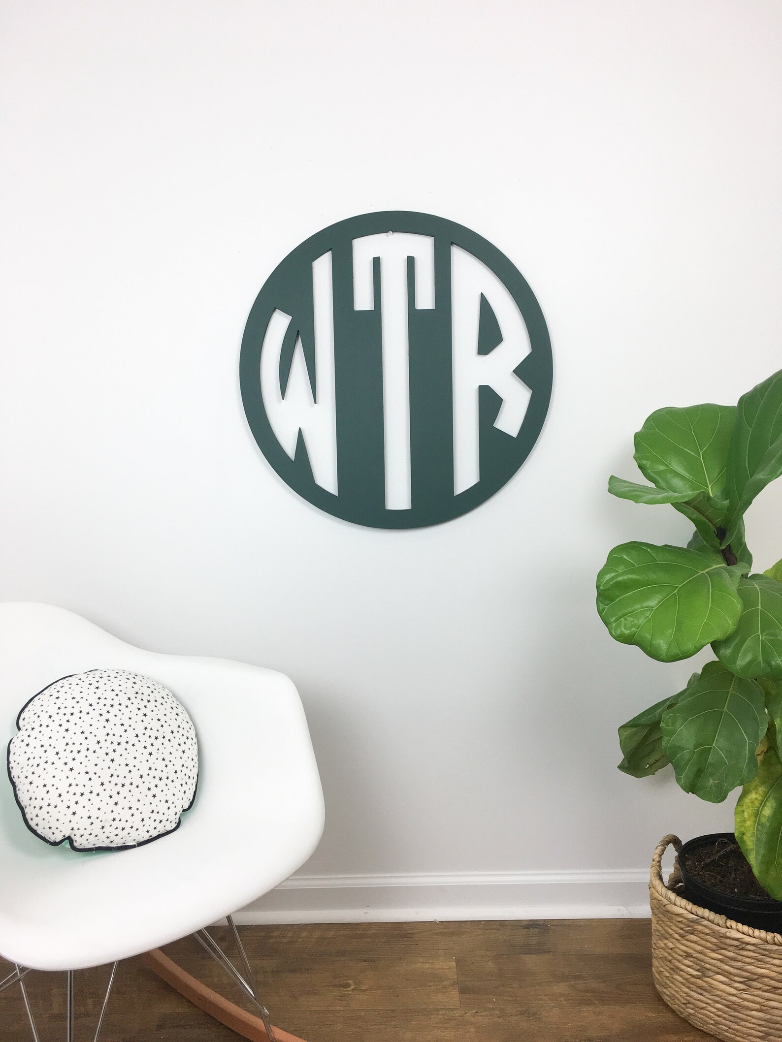 Round Wood Monogram Masculine Monogram Monogram for Boys | Etsy