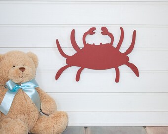 Red Crab beach wall decor  nautical home beach house nautical nursery sea creatures red nursery decor cottage decor