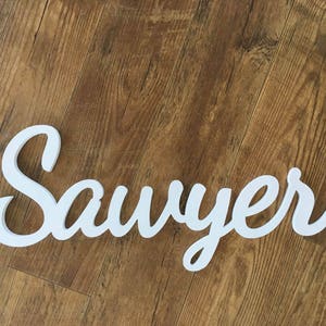 Letrero con nombre para guardería, letras recortadas de madera, letras de madera, decoración de pared para guardería sobre una cuna, decoración personalizada para baby shower