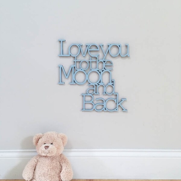 Wood Wall Art Love You to the Moon Etsy