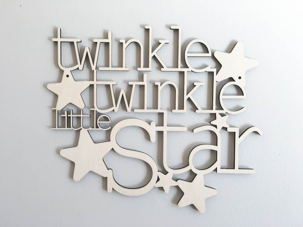 Twinkle Twinkle Little Star wood sign | personalized baby nursery | kids  bedroom | wooden stars | words wall art work | twinkle wall decor