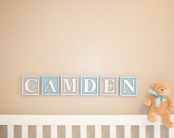 Personalized Letter blocks, nursery name blocks, wooden alphabet blocks, custom baby name, name plaque, custom nursery sign,  wall letters