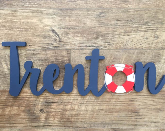 Nautical Wood Name, Nautical nursery, beach house decor, sailing room, sailboat nursery, boat house decor, custom kids room, personalized