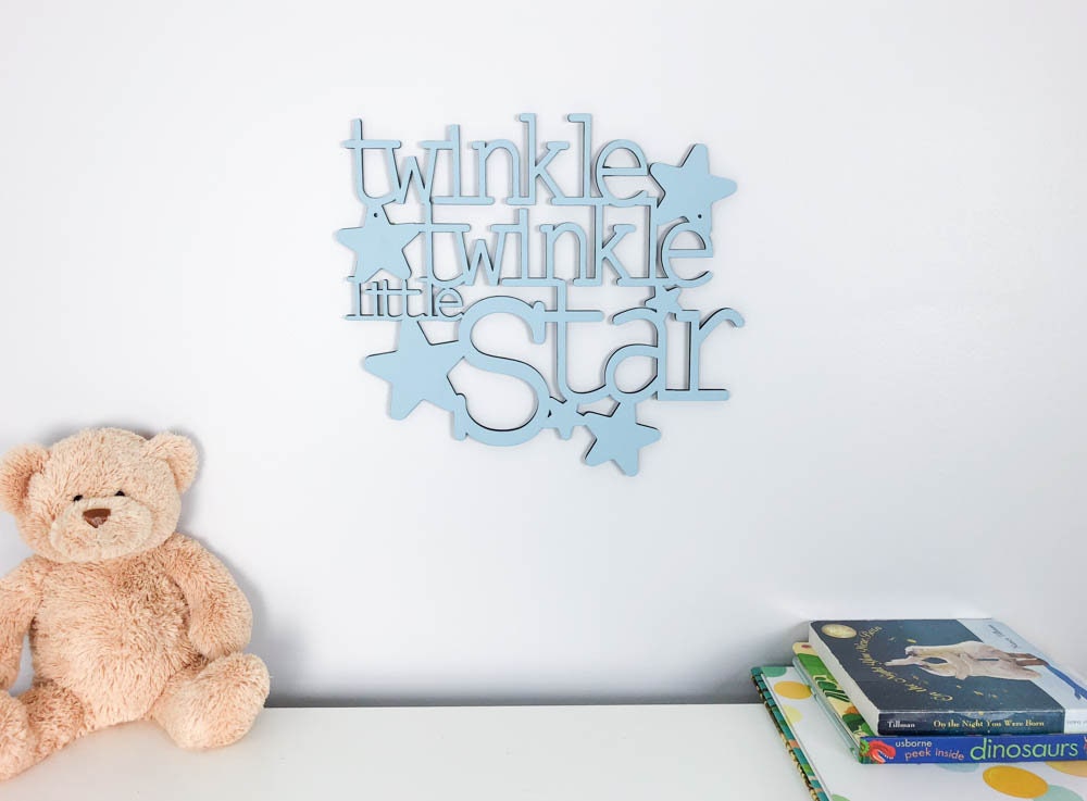 Twinkle Twinkle Little Star wood sign | personalized baby nursery | kids  bedroom | wooden stars | words wall art work | twinkle wall decor