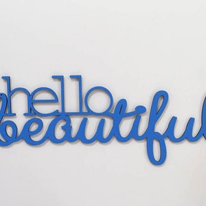 Hello Beautiful Wood Sign, Wall Sign, Nursery Decor, Girls Room Decor ...