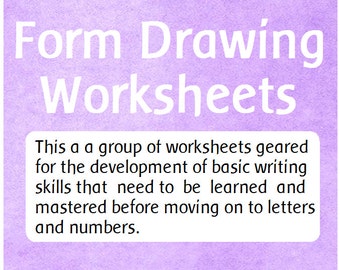 Form Drawing Set - Lines/Curves - Basic Writing Skills Worksheet Pack 18 pages - Homeschool - Instant Digital Download