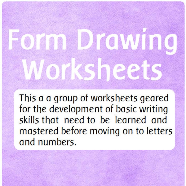Form Drawing Set - Lines/Curves - Basic Writing Skills Worksheet Pack 18 pages - Homeschool - Instant Digital Download