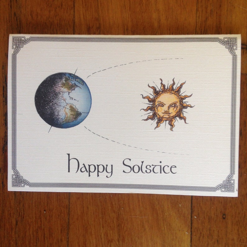 Happy Solstice Pagan Wicca Litha Summer Card Earth and Sun Etsy