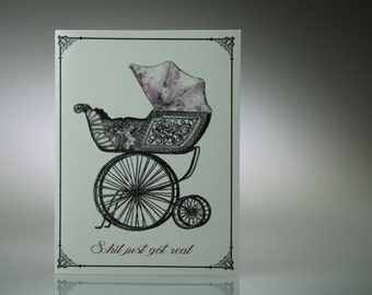 Shit Just Got Real baby card for boy or girl