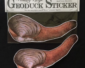 Rudely Large Geoduck Sticker - giant vinyl geoduck sticker