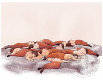 Mermaid Seals Art Print