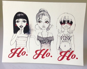 Ho. Ho. Ho. Christmas card, snarky holiday humor