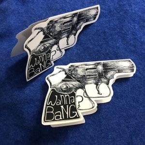 Wanna Bang? gun shaped greeting card,  funny naughty card valentines day for boyfriend husband man dirty cards for him sexy