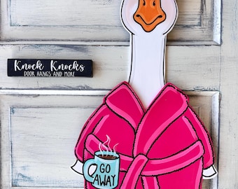 Curlers and robe Porch goose door hang