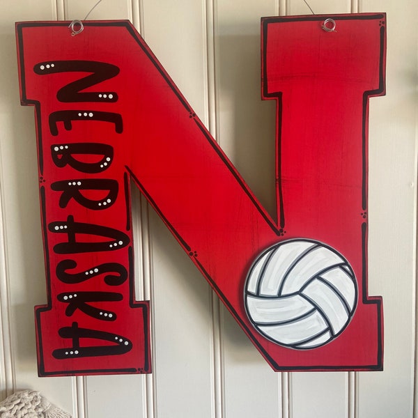 Husker Volleyball Door Sign Etsy