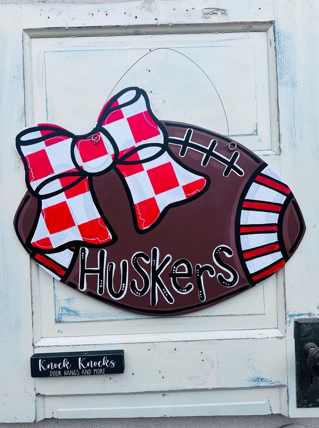 Checkered Husker Football - Etsy
