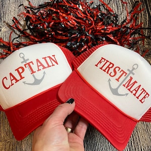 Captain & First Mate Trucker Hats, boat gifts, custom trucker hats, unbelievable quality and prices, baseball caps