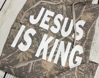 Camo Jesus Is King Heavy Weight Tee, Hoodies, Crews, Deadwood, Christian Shirts
