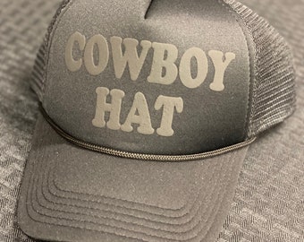 Cowboy hat Puff trucker hat school spirit wear puff hat rodeo time