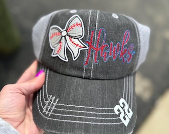 Sports Baseball hats/ Trucker hat with Patches/ sport trucker hat/ personalized trucker hat/ mom gift/ coach gift