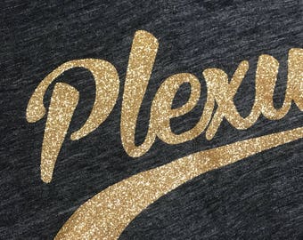 Plexus Gold Glitter V-Neck T-Shirt