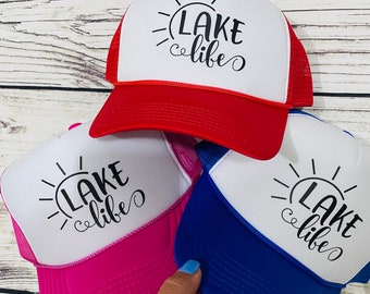 lake life hats/ lake wife hats/ bachelorette party gifts/ boat hats/ boat gifts
