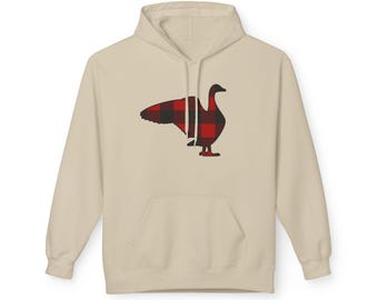 Sudadera con capucha de ganso a cuadros de búfalo