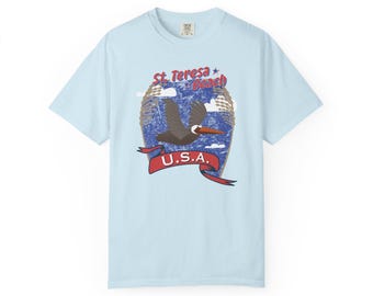 T-shirt graphique St. Teresa Beach USA - Pélican patriotique d'Amérique