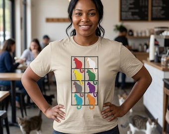 T-shirt « Pile de chats » - Chat coloré - Gildan 64000